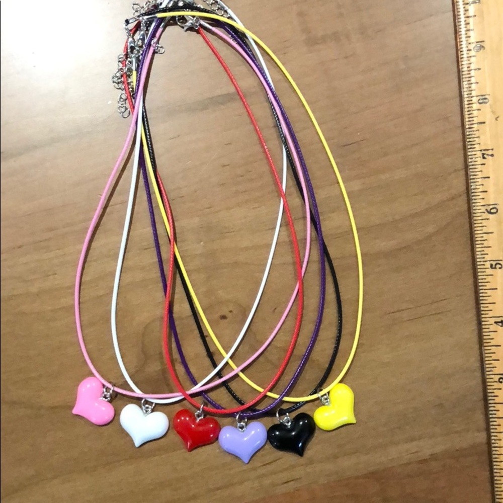 Set of 6 heart ❤️ necklaces